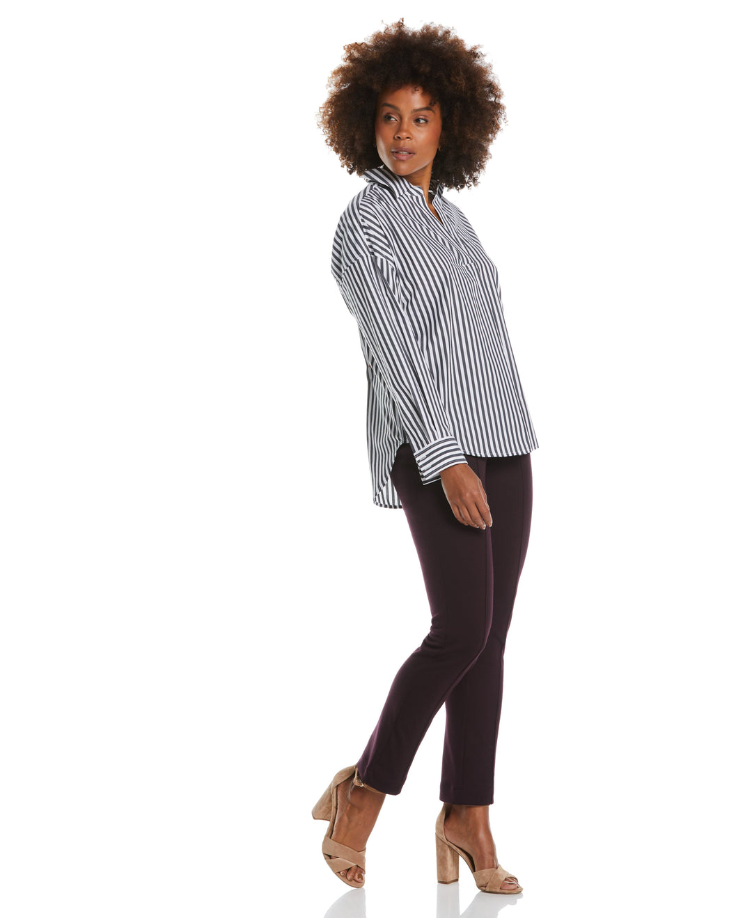 PONTE KNIT SLIM LEG PANT - COMFORT FIT (Vintage Wine) 