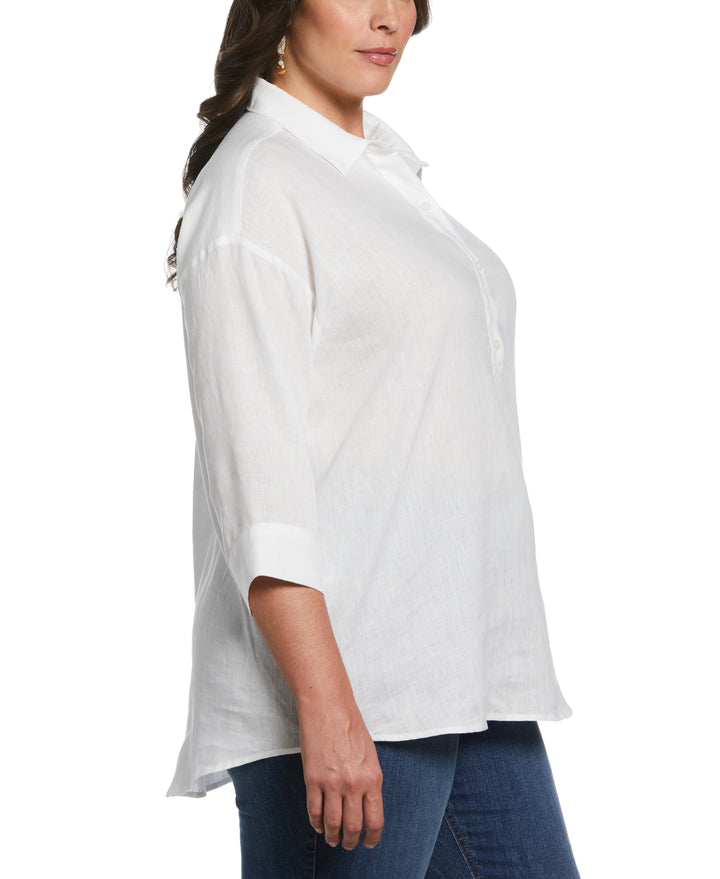 Popover Linen Shirt (White) 