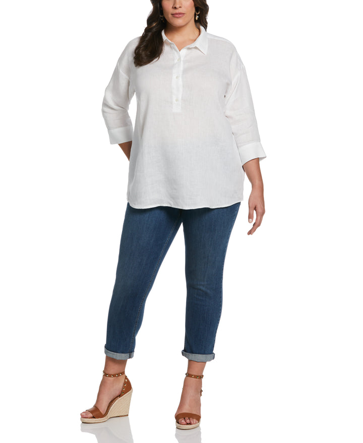 Popover Linen Shirt (White) 