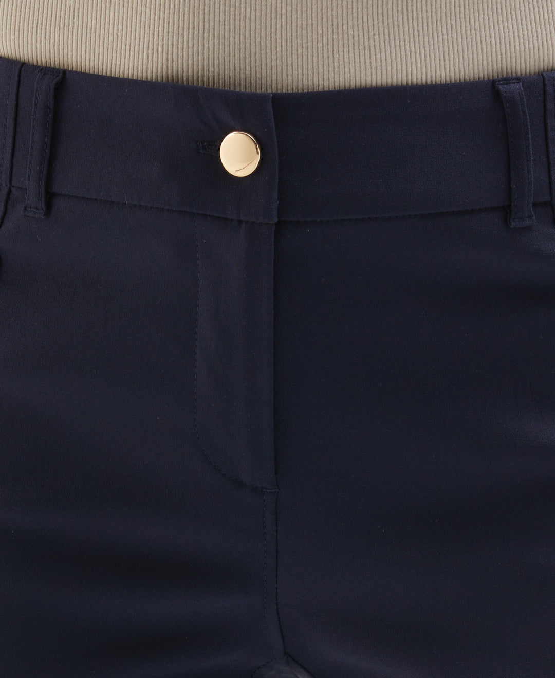 Satin Luxe Straight Leg Crop Pant (Navy) 