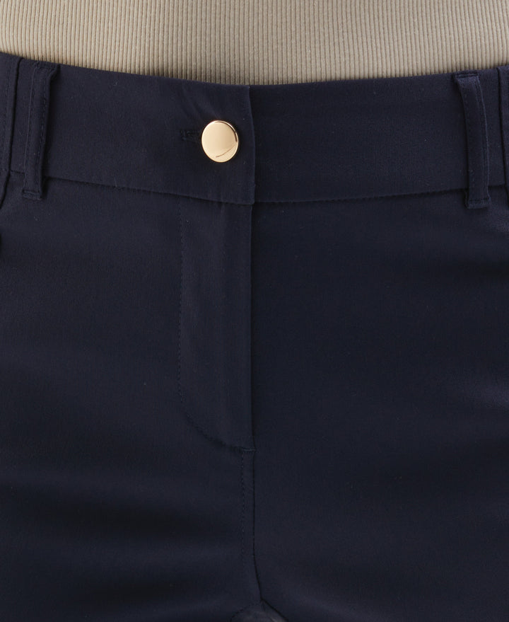 Satin Luxe Straight Leg Crop Pant (Navy) 