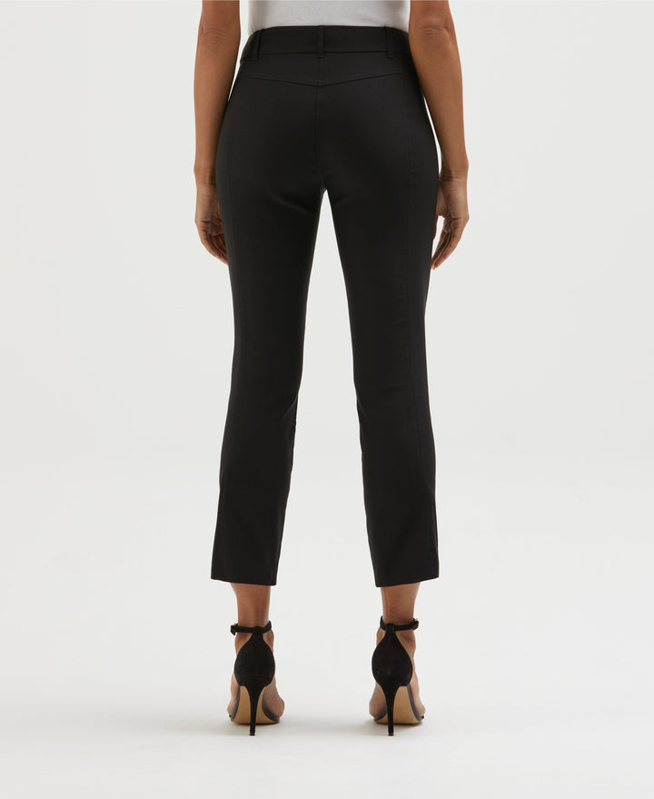 Satin Luxe Straight Leg Crop Pant (Black) 
