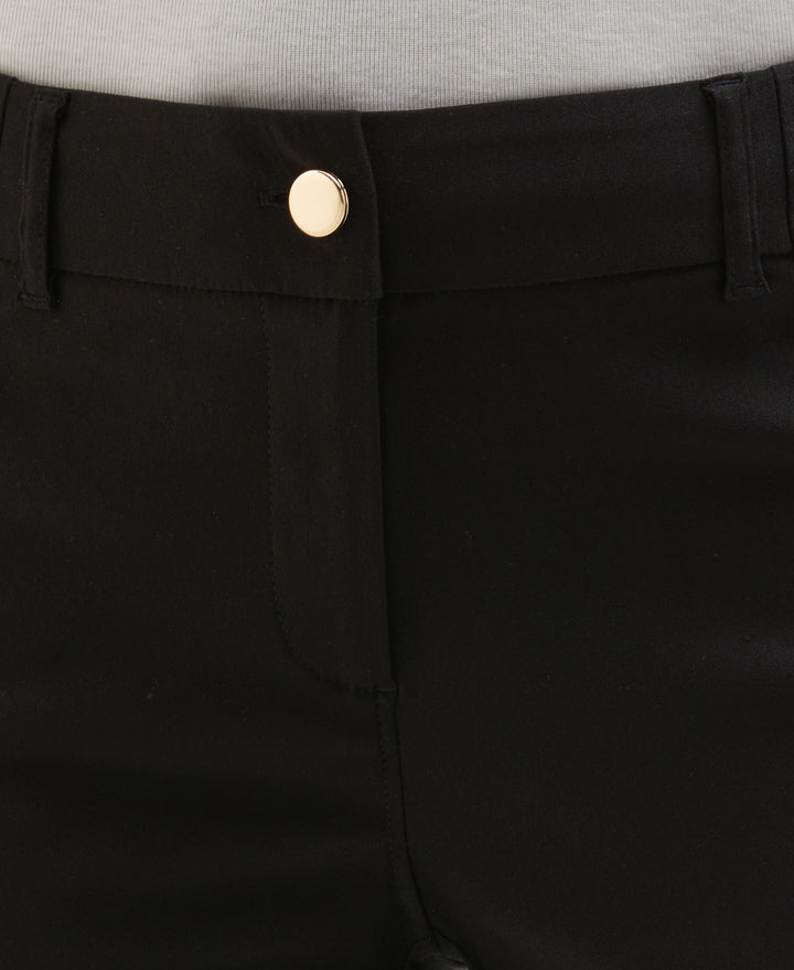 Satin Luxe Straight Leg Crop Pant (Black) 