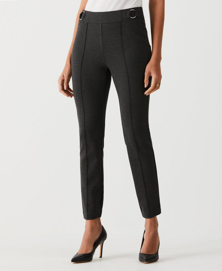 Slim Leg Ankle Pant with Hardware (Charcoal Tweed Heather) 