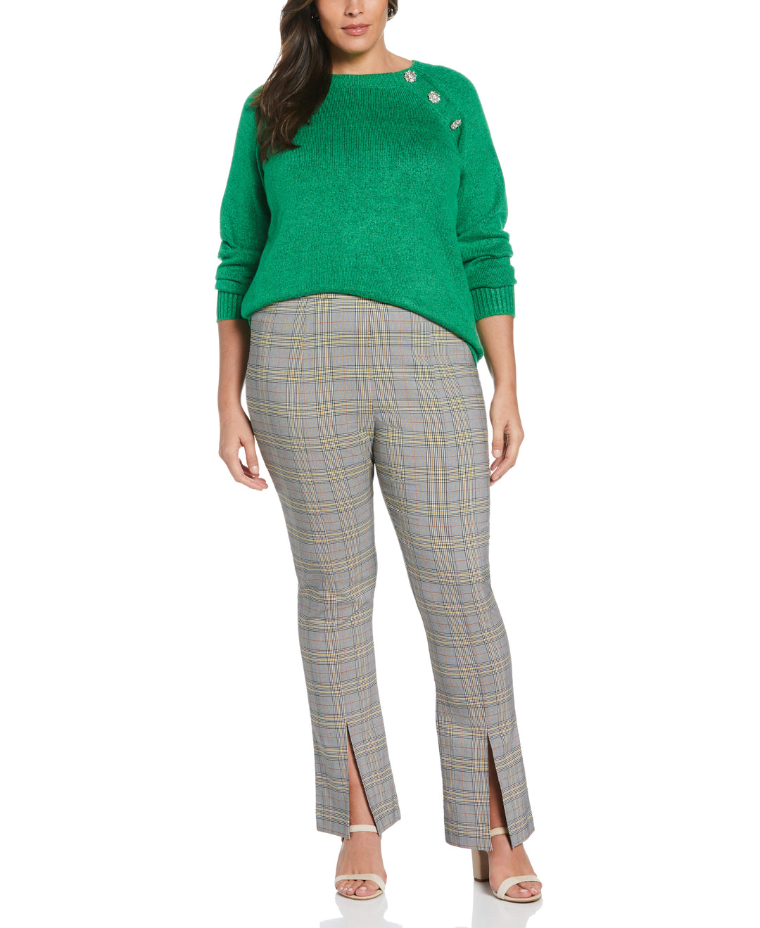 Slit Front Pull-On Pant (Black) 