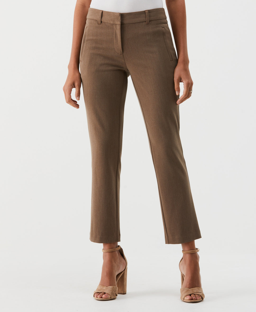 Straight Leg Ankle Pant (Coffee Melange) 