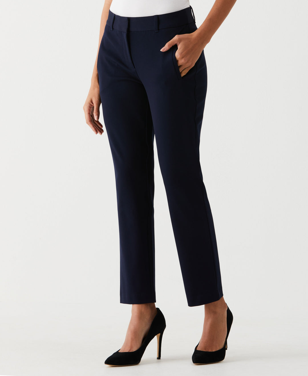 Straight Leg Ankle Pant (Navy) 