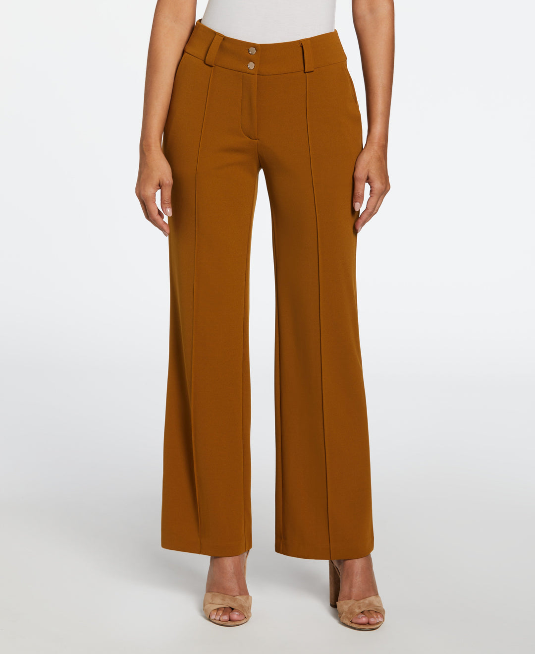Products Wide Waistband Wide Leg Pant (Bronze Brown)