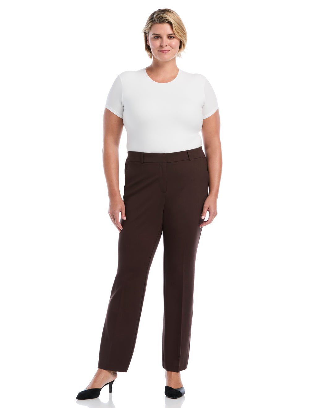 Plus Size Fly Front Bootcut Pant (Java) 