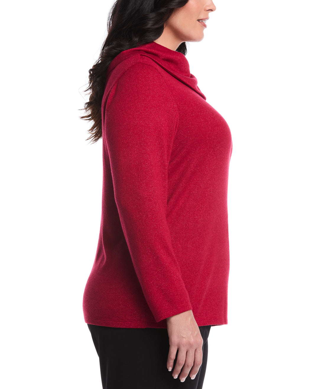 Plus Size Split Collar Top (Rio Red) 