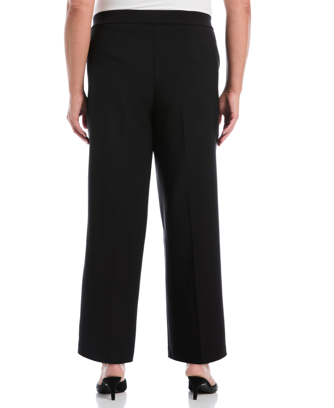 Plus Size Wide Leg Novelty Belt Pant (Black) 