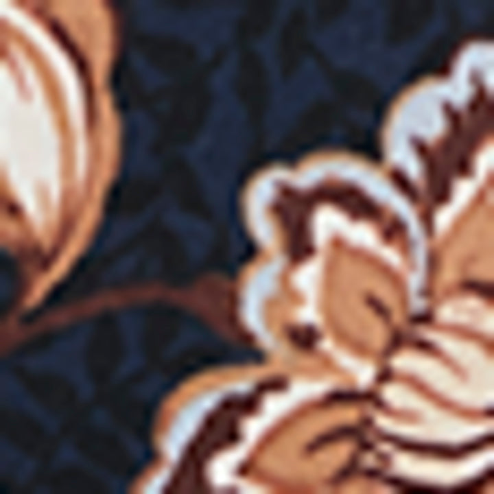 Plus Size Floral Print Button Trim Top (Blue Blizzard) 