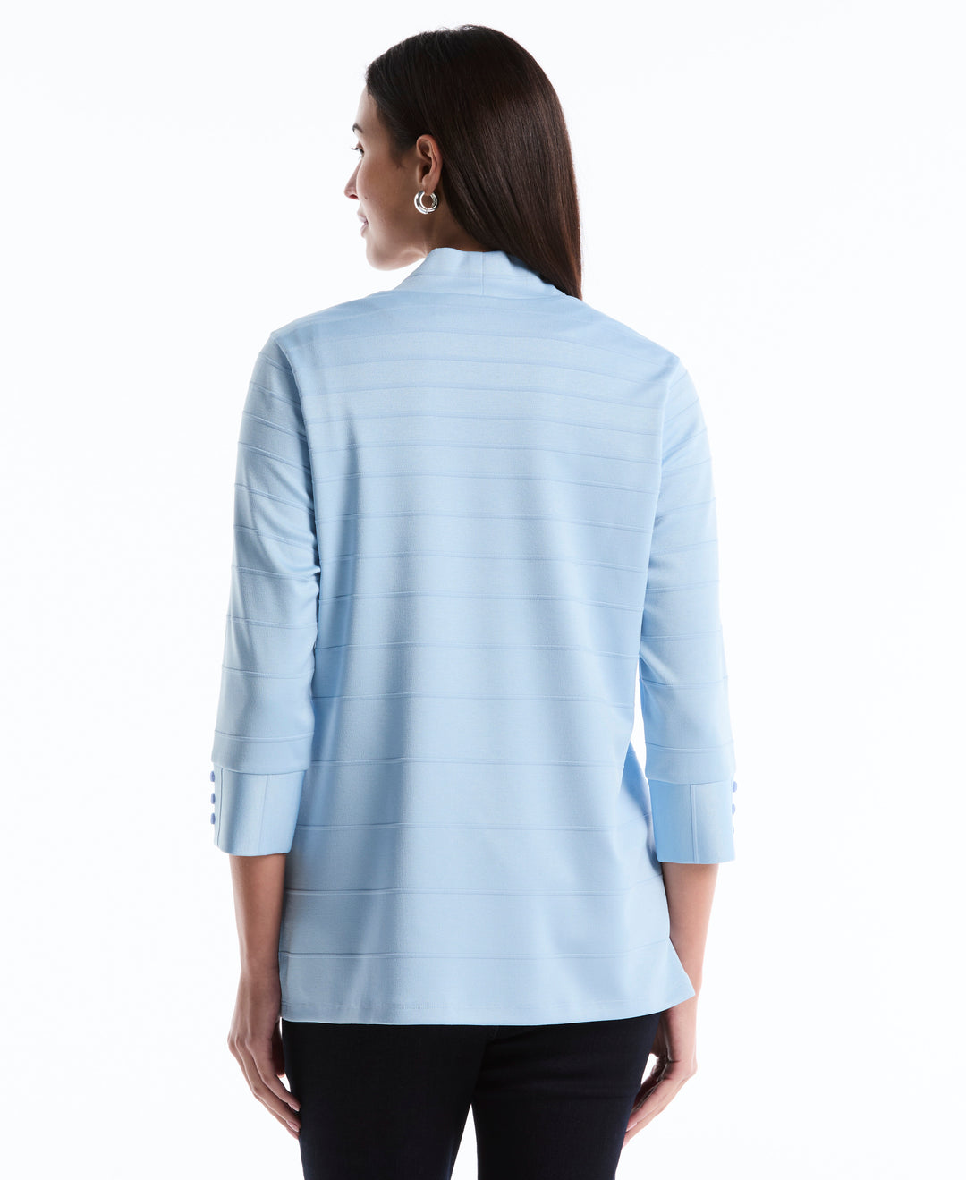 Petite Ottoman Knit Cardigan Sweater (Cerulean) 
