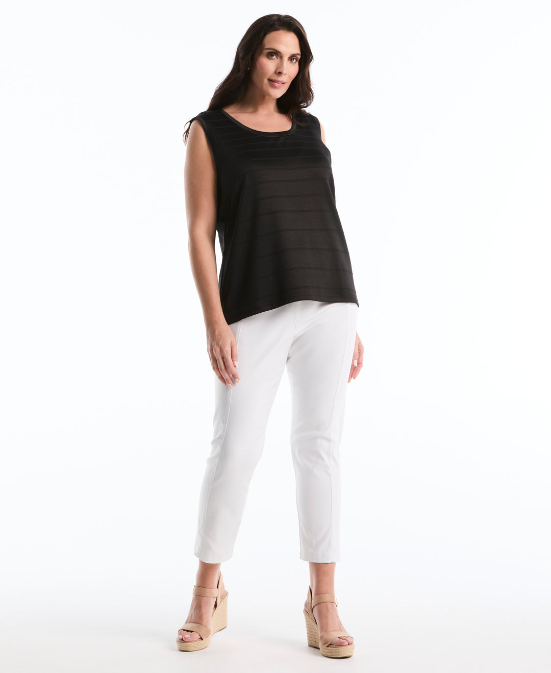 Plus Size Ottoman Knit Top (Black) 
