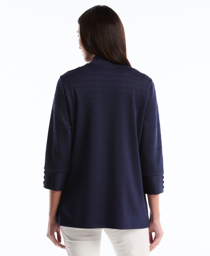 Petite Ottoman Knit Cardigan Sweater (Peacoat) 