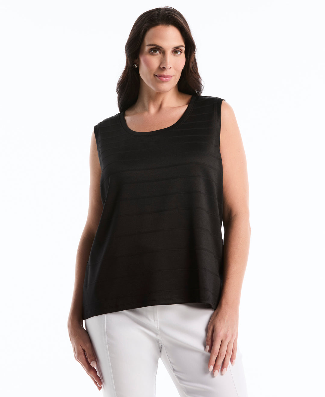 Plus Size Ottoman Knit Top (Black) 