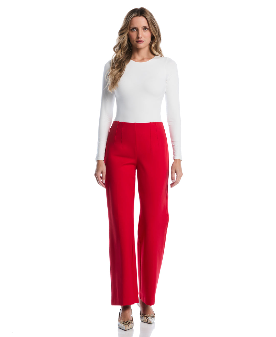 Double Dart Wide Leg Pant (Tango Red) 