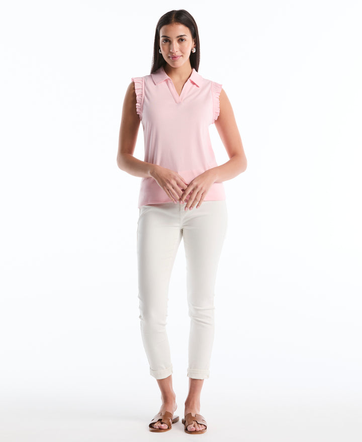 Petite Ruffle Polo (Almond Blossom) 