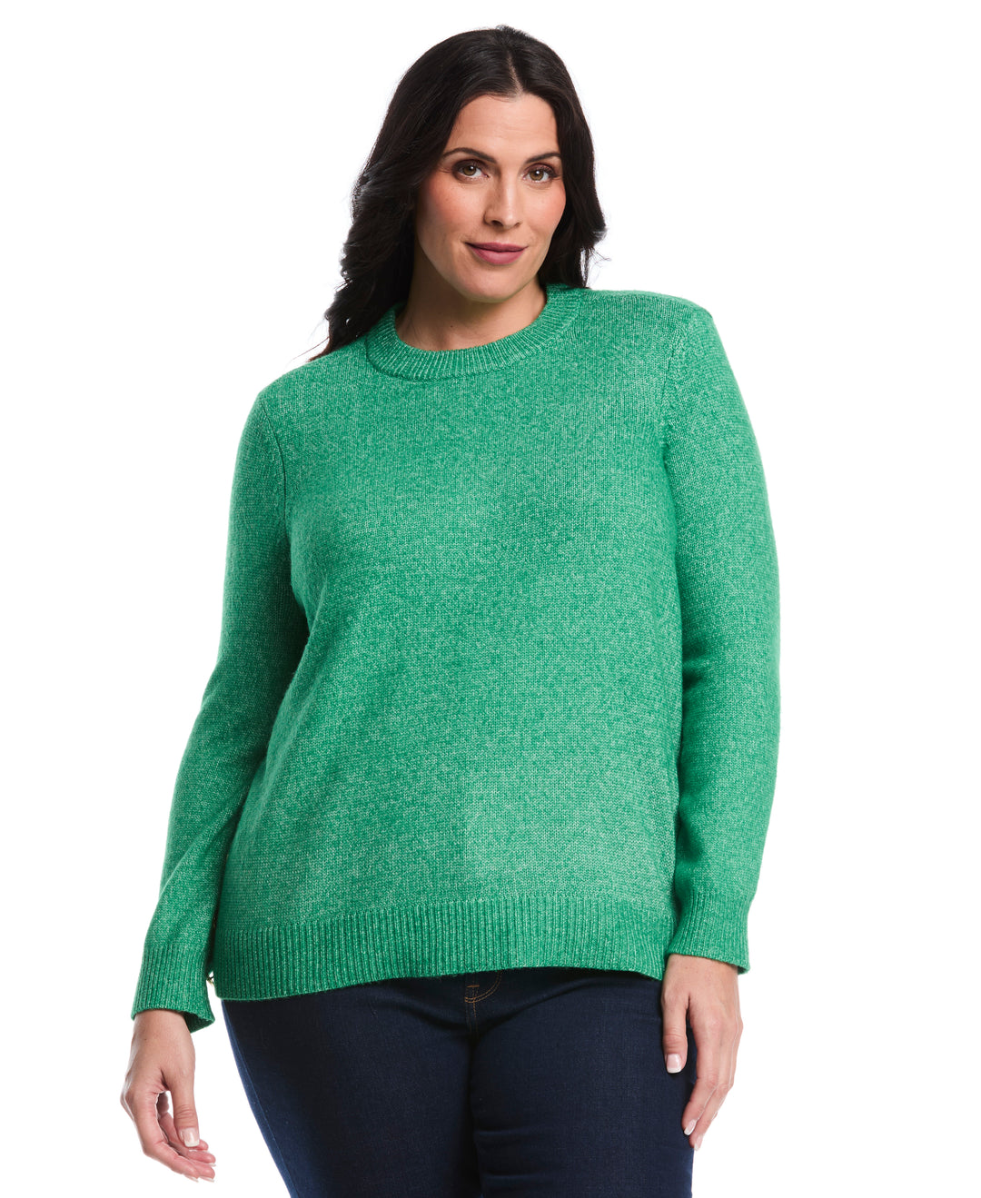 Plus Size Crew Neck Novelty Sweater (Jolly Green) 