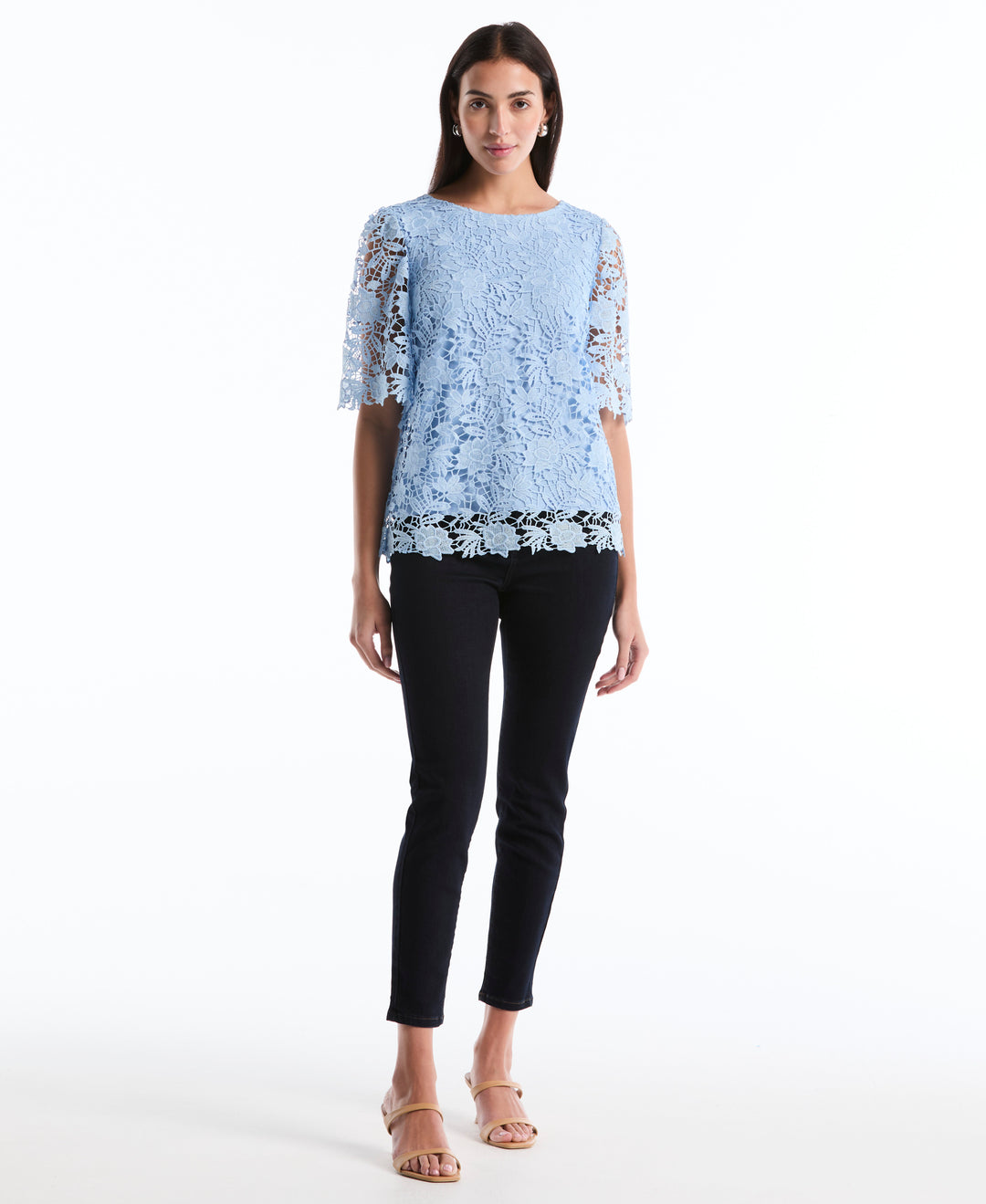 Scalloped Lace Top (Cerulean) 