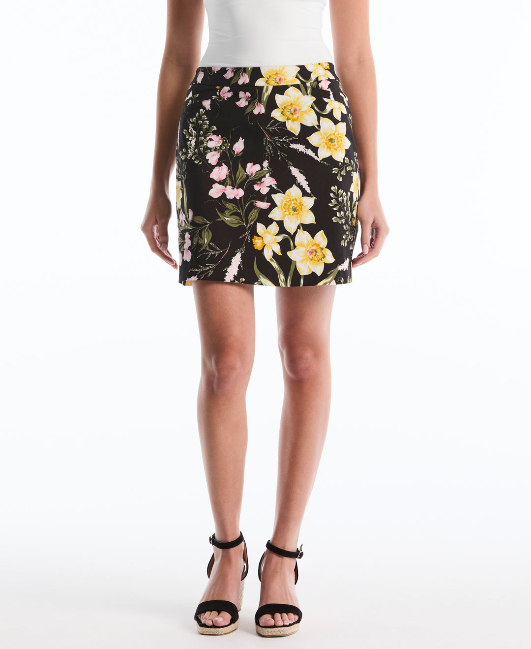 Floral Print Skort (Black) 