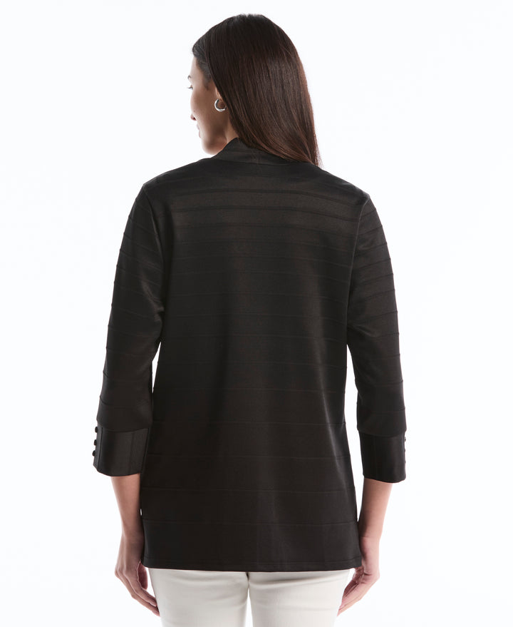 Petite Ottoman Knit Cardigan Sweater (Black) 