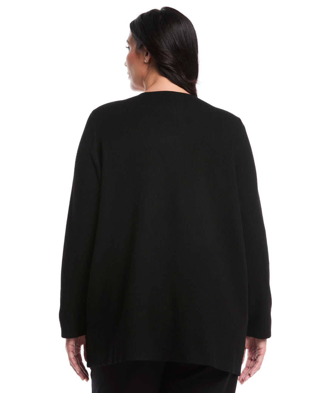 Plus Size Turnlock Metal Closure Cardigan (Black) 