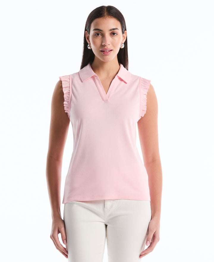 Petite Ruffle Polo (Almond Blossom) 