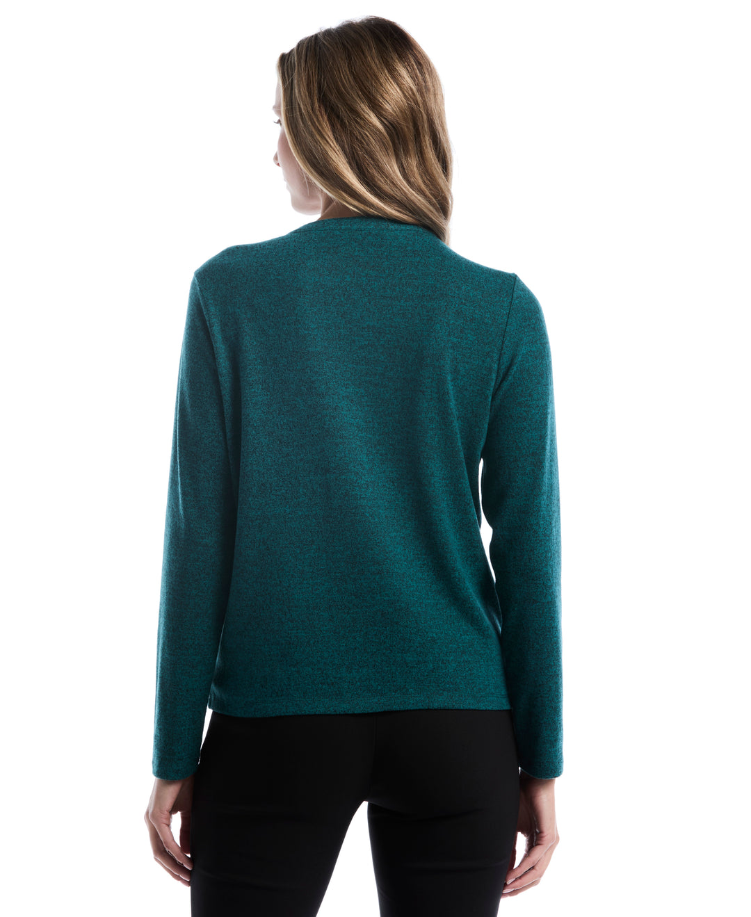 Shirred Split Neck Top (Deep Teal) 