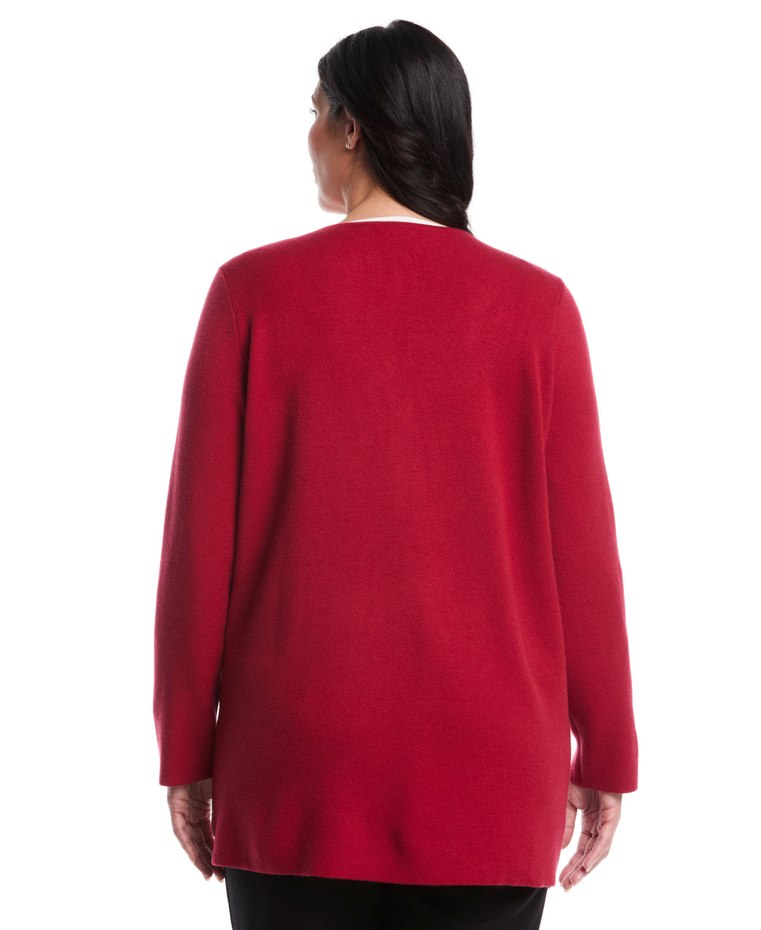Plus Size Turnlock Metal Closure Cardigan (Rio Red) 