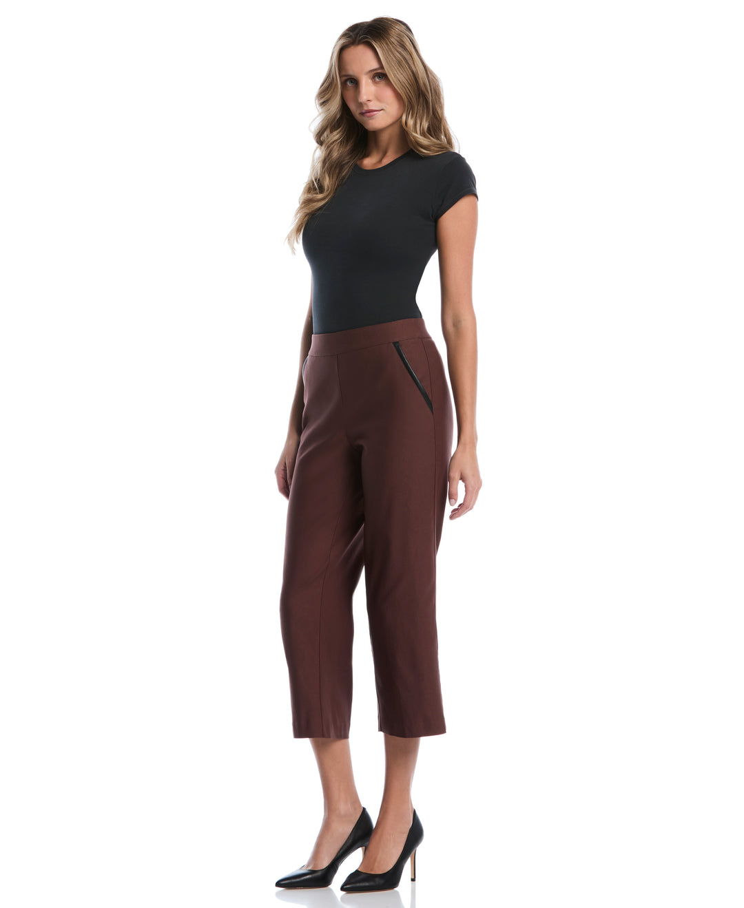 Wide Leg Trim Pant (Brown Stone) 