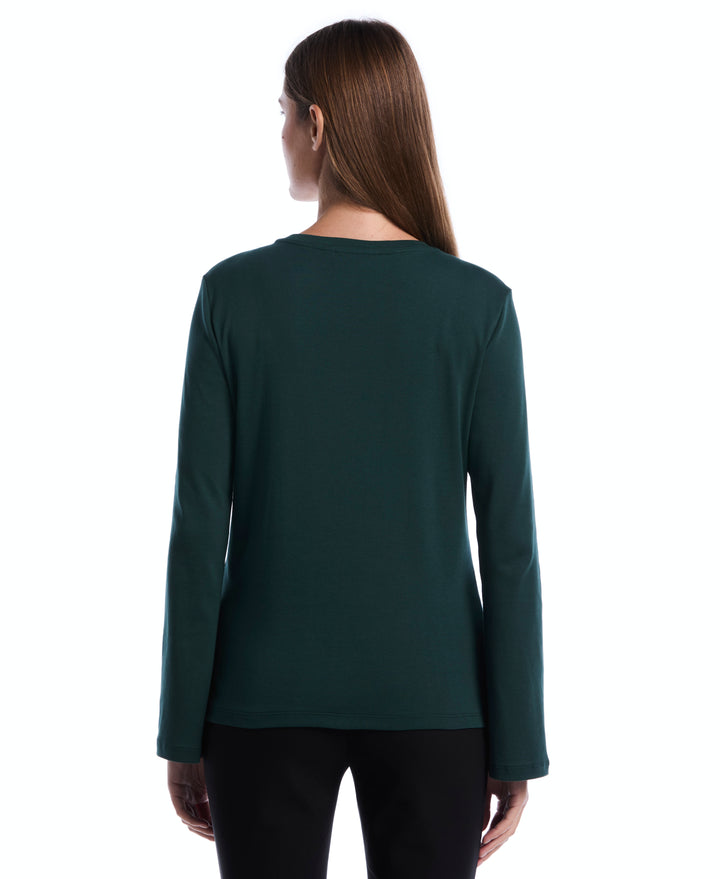 Embellished Neckline Top (Ponderosa Pine) 