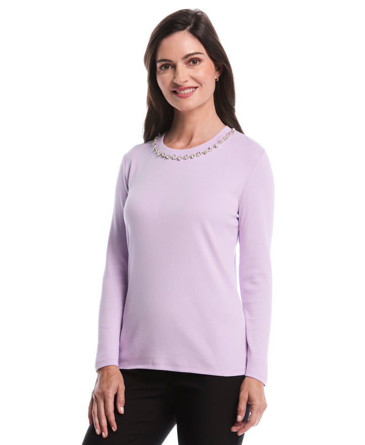 Embellished Neck Top (Orchid Bloom) 