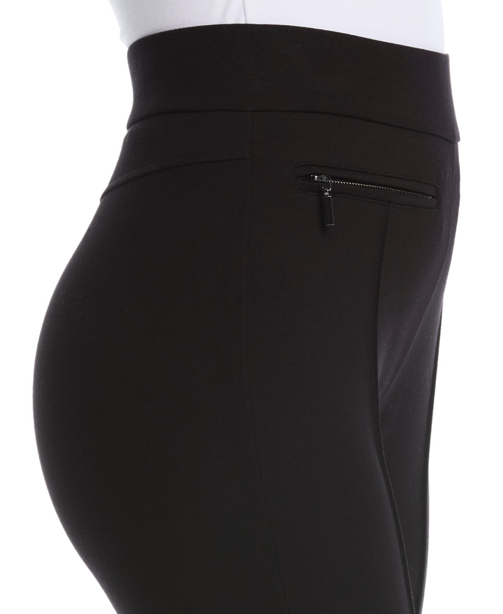 Petite Ponte Slim Leg Pant (Black) 