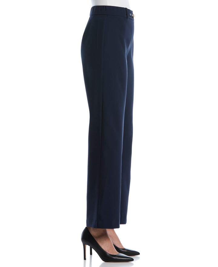 Wide Leg Novelty Belt Pant (Black Iris) 