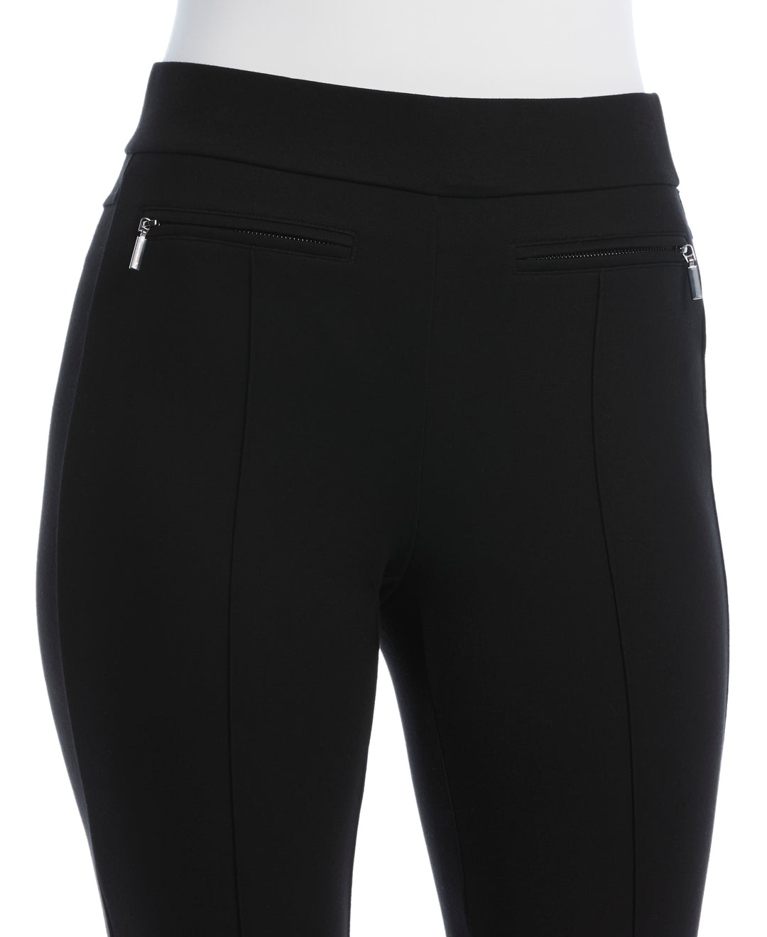 Petite Ponte Slim Leg Pant (Black) 