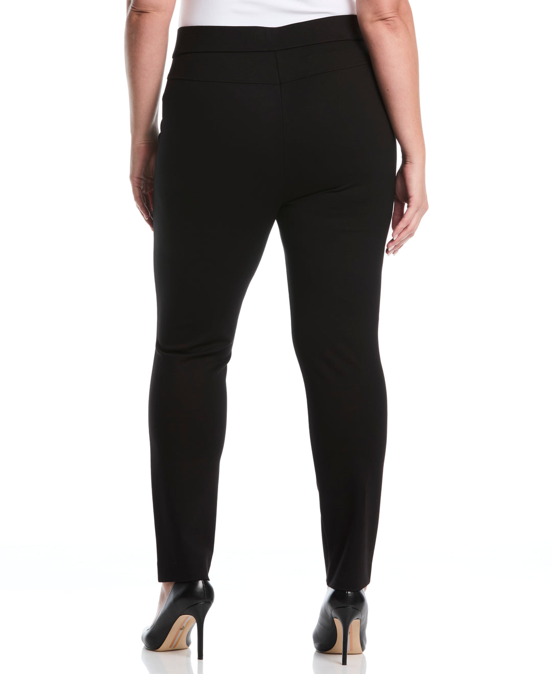 Plus Size Ponte Slim Leg Pant (Black) 