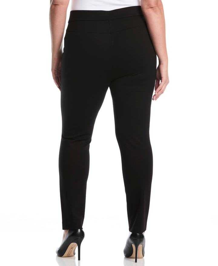 Plus Size Ponte Slim Leg Pant (Black) 