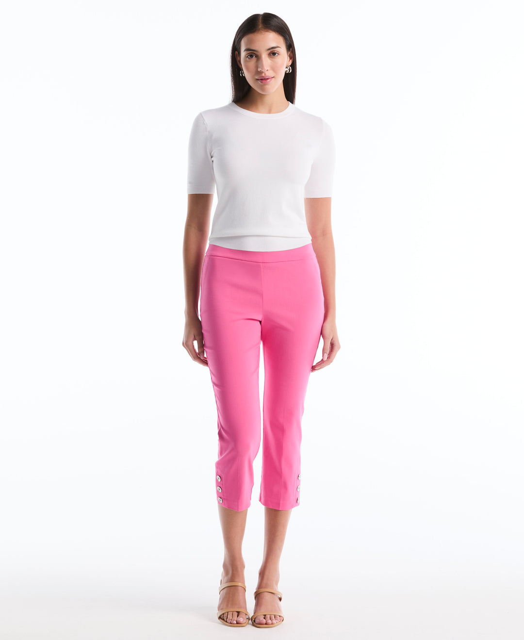 Button Detail Capri (Carmine Rose) 
