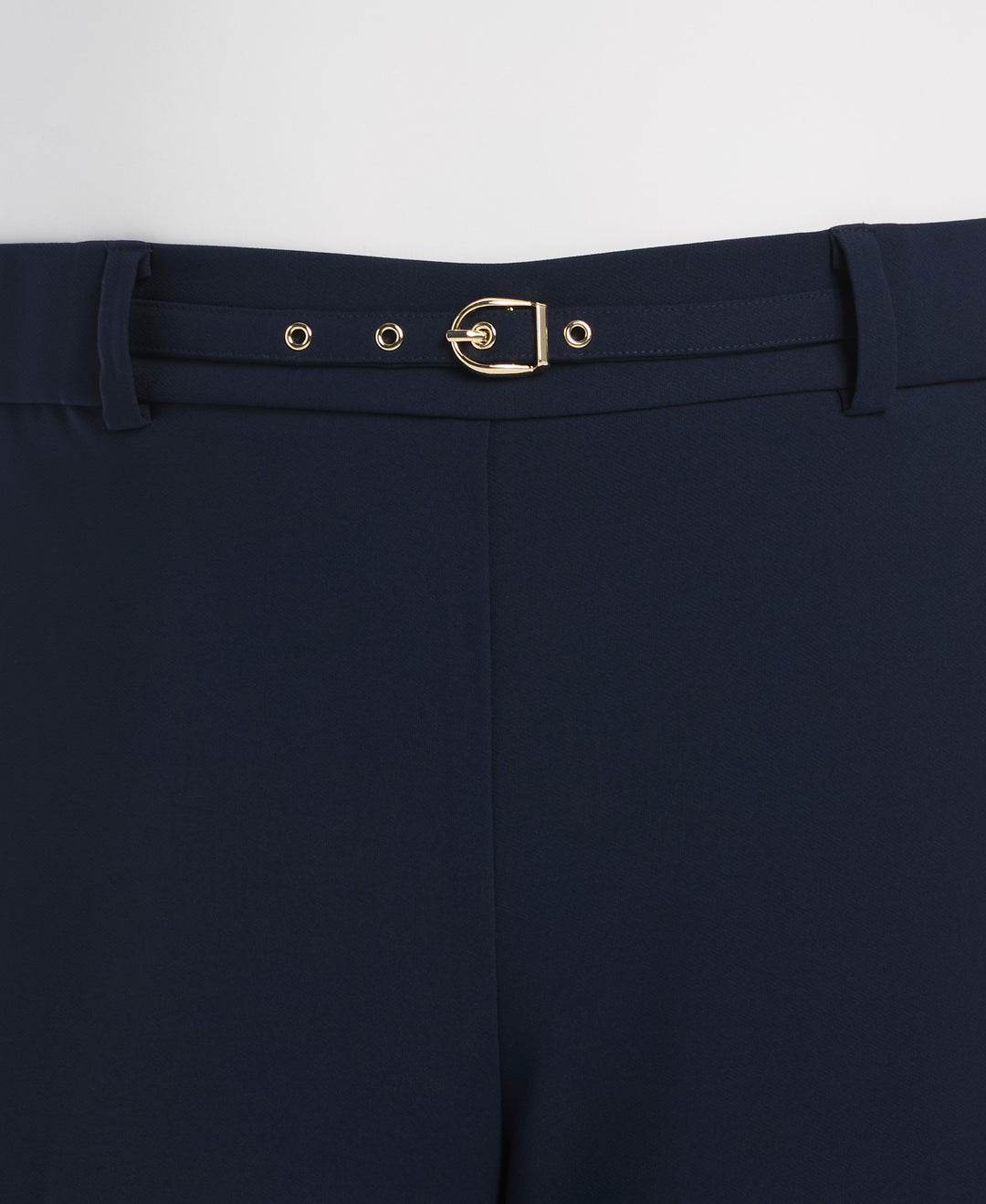 Plus Size Wide Leg Novelty Belt Pant (Black Iris) 