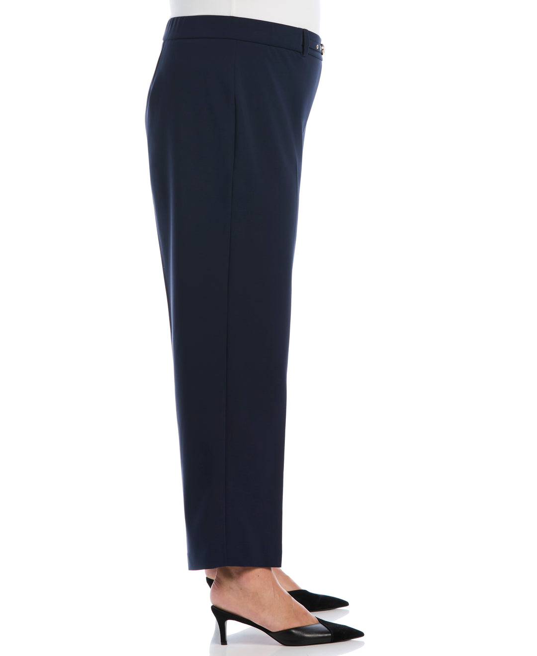 Plus Size Wide Leg Novelty Belt Pant (Black Iris) 