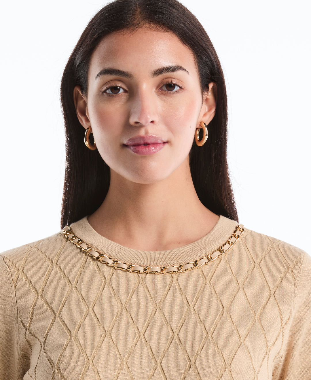 Diamond Stitch Sweater (Irish Cream) 