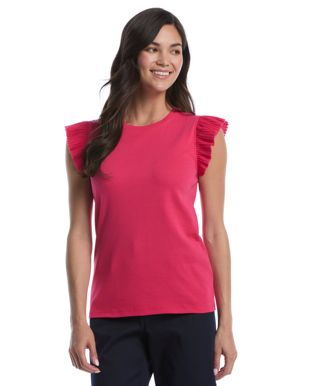 Petite Ruffle Top (Raspberry) 