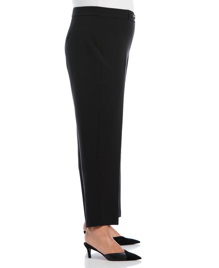 Plus Size Wide Leg Novelty Belt Pant (Black) 
