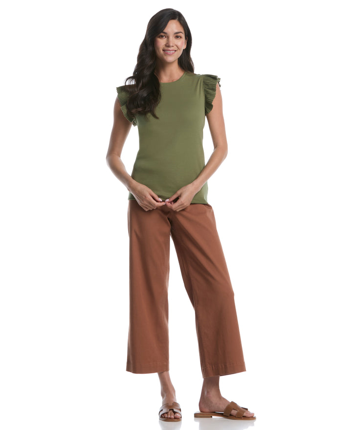 Petite Ruffle Top (Loden Green) 