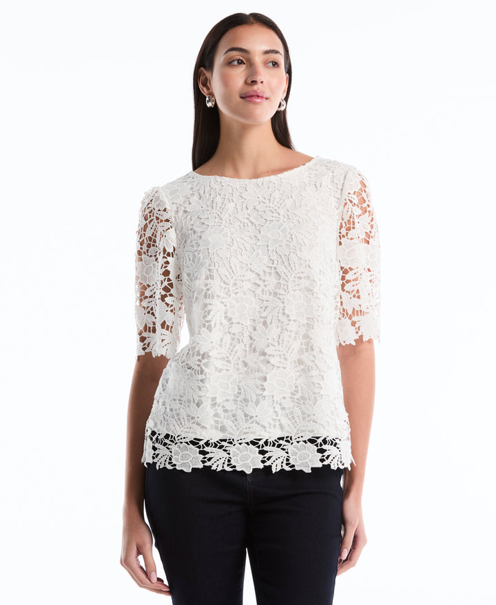 Scalloped Lace Top (Star White) 