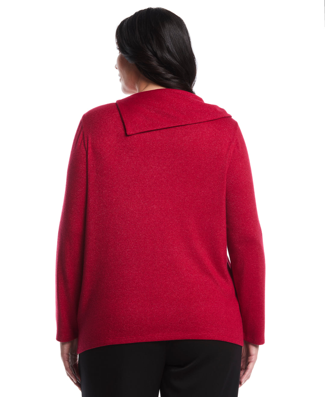 Plus Size Split Collar Top (Rio Red) 