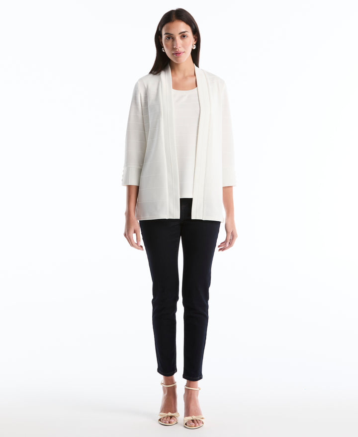 Petite Ottoman Knit Cardigan Sweater (Star White) 
