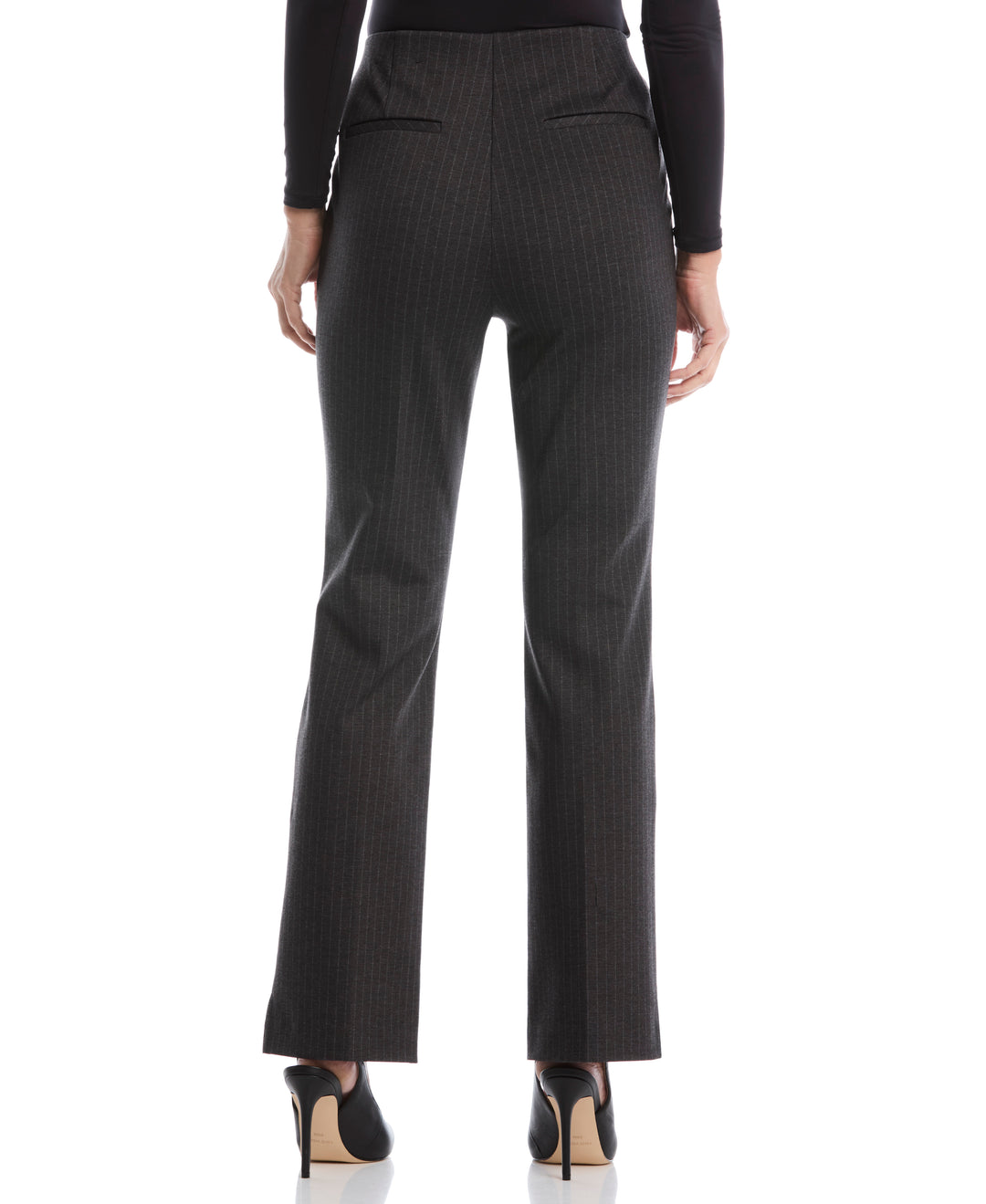 Pinstripe Print Ponte Bootcut Pant (Magnet) 