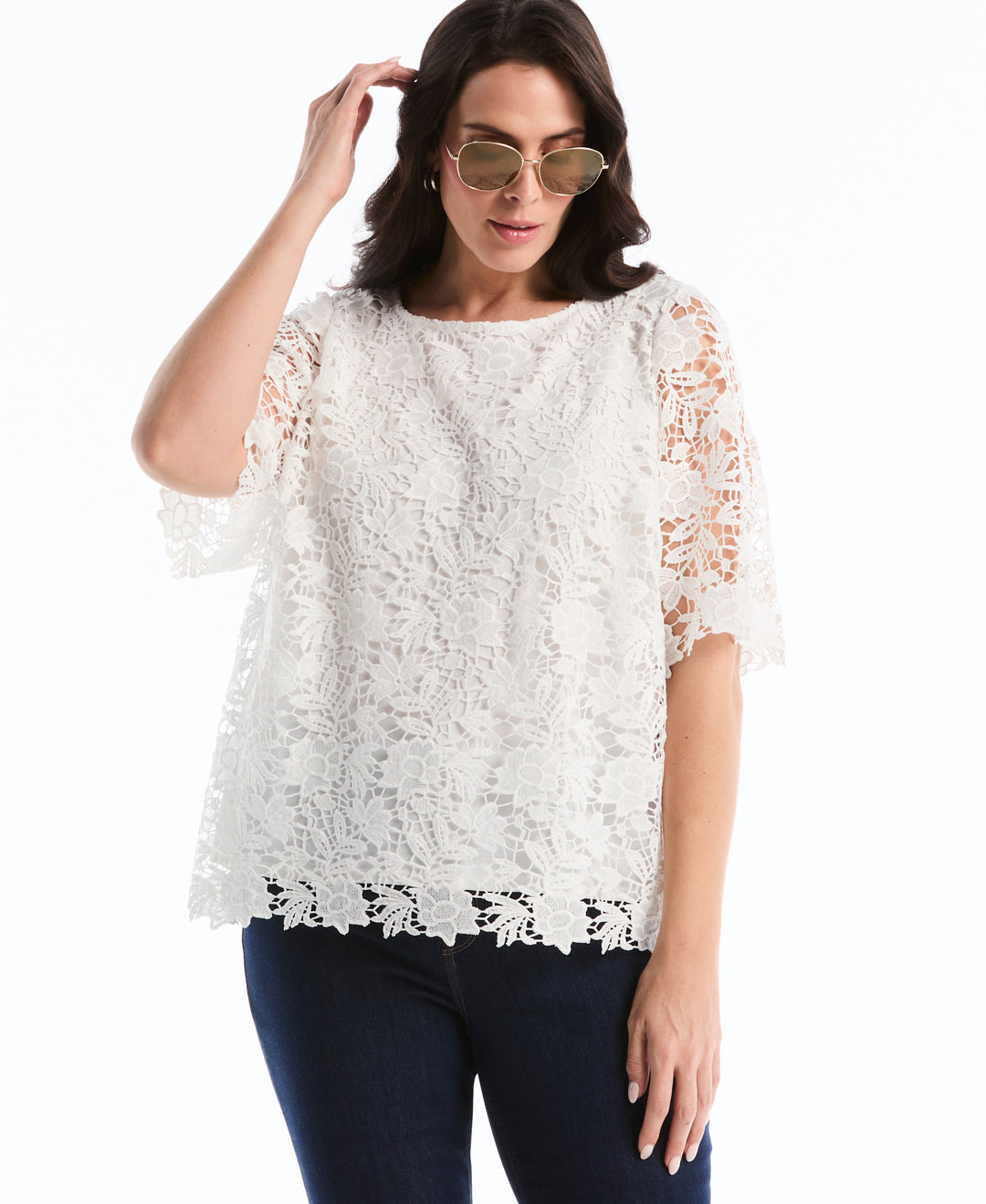 Plus Size Ottoman Knit Cardigan Sweater (Star White) 